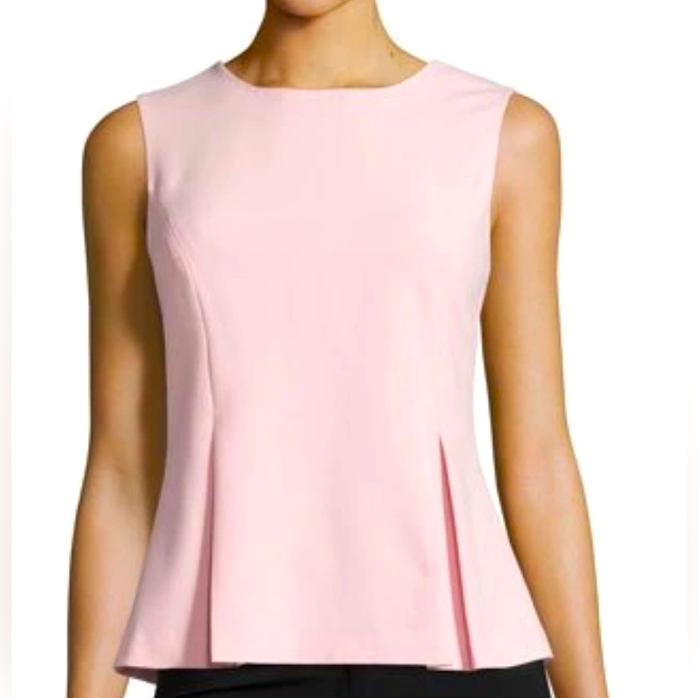 DVF Mallorie Pleated Peplum Woven Tank Top